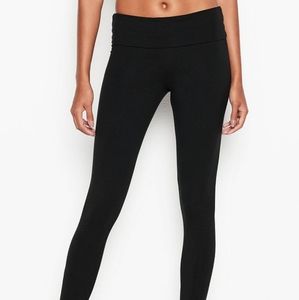 ♥️Pink Yoga Victoria’s Secret black fold over waist leggings athleisure  XS NWOT